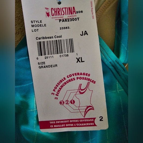 Christina 2pc swimming suits. SIze XL. Color Blue. - Picture 8 of 8